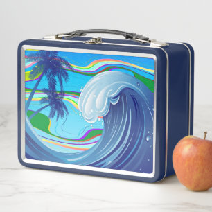 Sea Ocean big Wave Water Metal Lunch Box