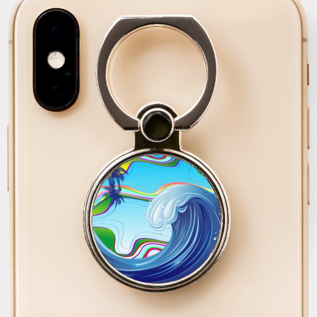 Sea Ocean big Wave Water  Phone Ring Stand (Close Up)