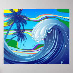 Sea Ocean big Wave Water Poster