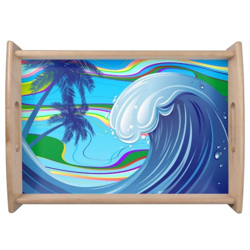 Sea Ocean big Wave Water  Serving Tray