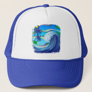Sea Ocean big Wave Water Trucker Hat
