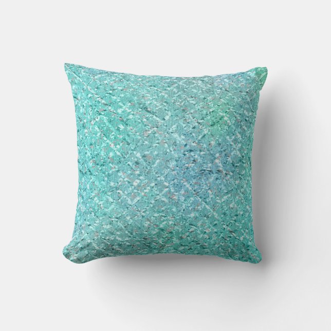 Sea Ocean Blue Marine Aqua Turquoise Mint Throw Pillow (Front)