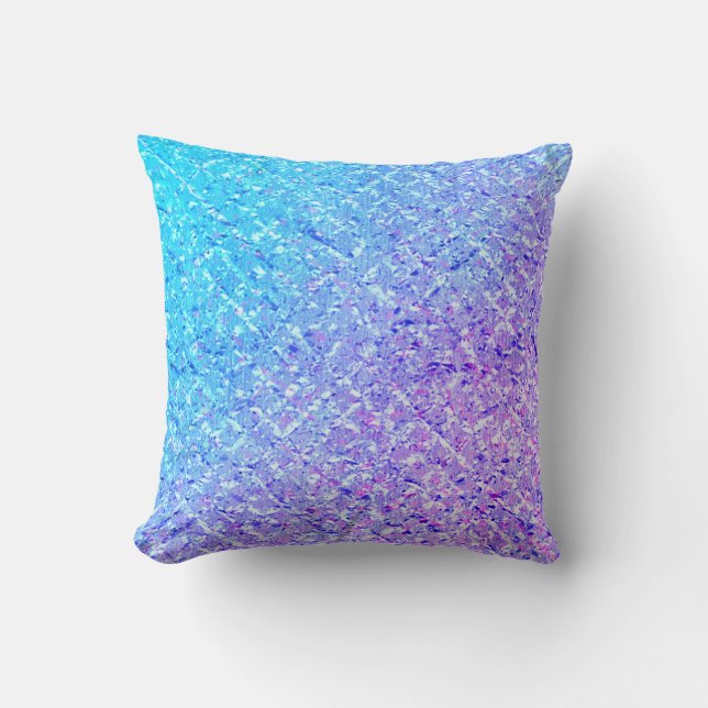 Sea Ocean Blue Marine Aqua Turquoise Ombre Purple Throw Pillow (Front)
