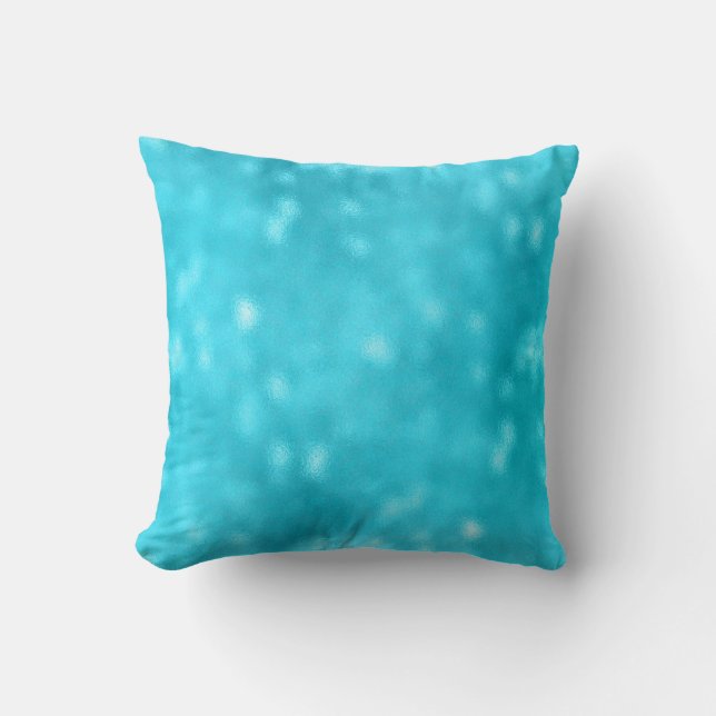 Sea Ocean Blue Marine Aqua Turquoise Tiffany Glas Throw Pillow (Front)
