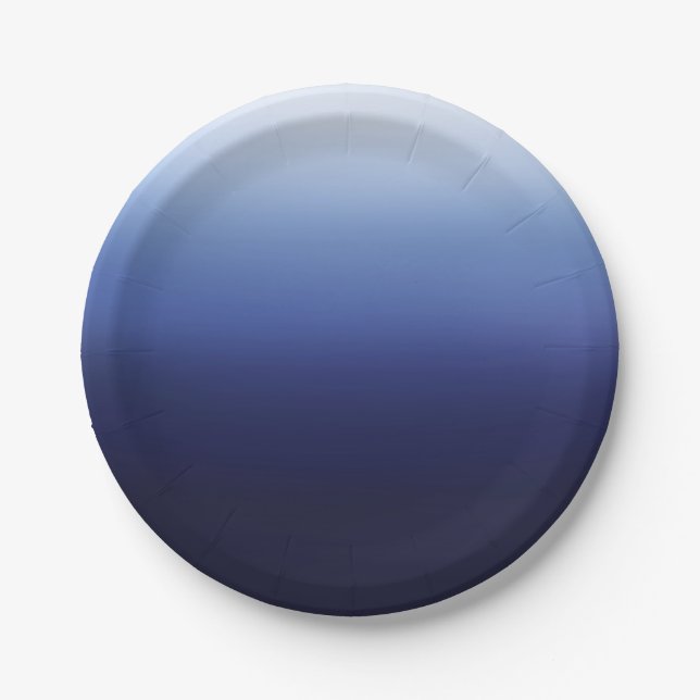 Sea Ocean Blue Modern Minimal Beach Bridal Shower Paper Plates (Front)