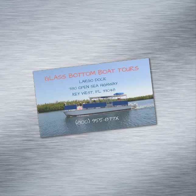 Sea Ocean Boat Tour Business Card Magnet (In Situ)
