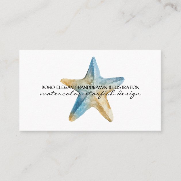 Sea Ocean Boho Starfish Business Card