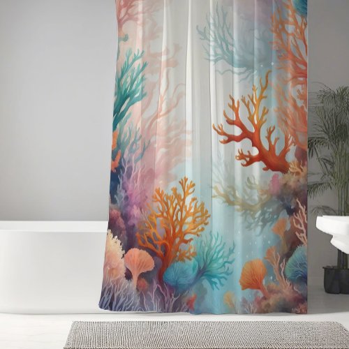 Sea Ocean Bottom Corals Design 315 Shower Curtain