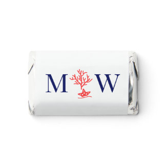 Sea Ocean Coral Starfish Couple Wedding 2 Initial Hershey's Miniatures