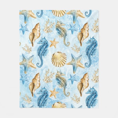 Sea  ocean pattern fleece blanket