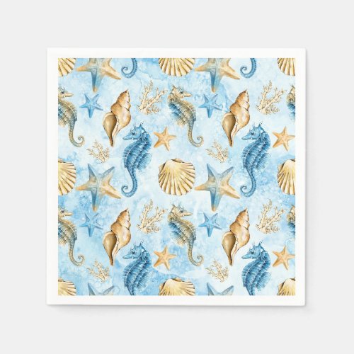 Sea  ocean pattern paper napkins