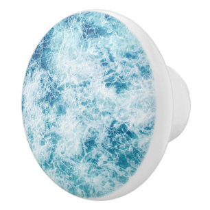 Sea ocean water splashes landscape large ceramic knob