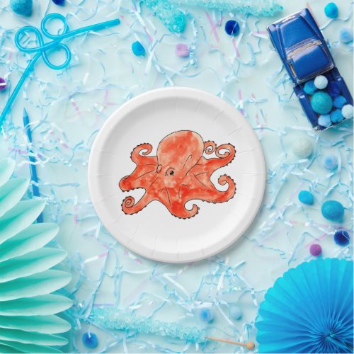 sea octopus paper plates