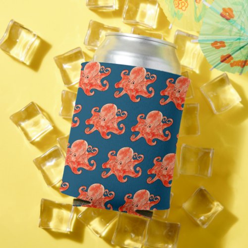 sea octopus pattern can cooler
