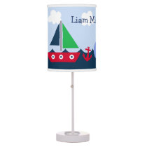 Sea Octopus, Whale, Sailboat Baby Nursery Lamp