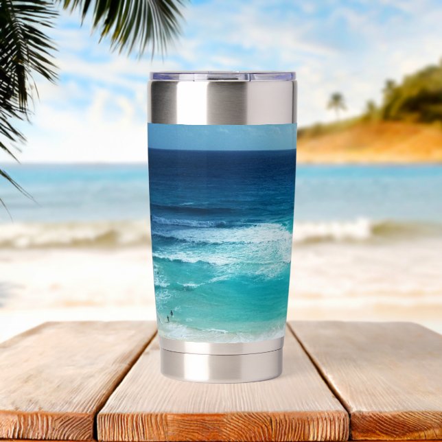 Sea of Cancun Mexico Insulated Tumbler (Beach (Rotated))