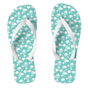 Sea of Cortez Flying Rays Aqua Blue White Flip Flops