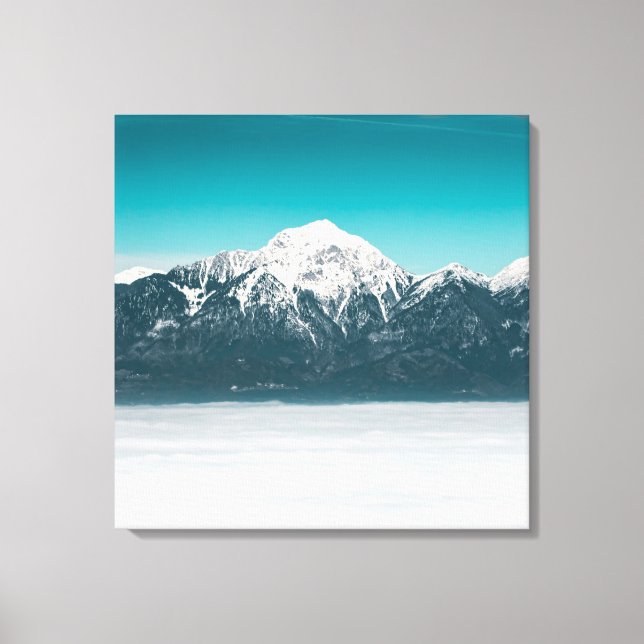 Sea of fog beneath the mountain canvas print (Front)