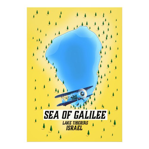 Sea of Galilee Israel map poster