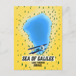 Sea of Galilee Israel map poster Postcard