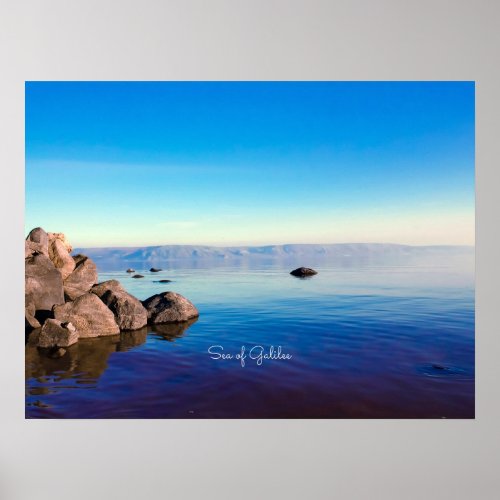Sea of Galilee picturesque photo Poster