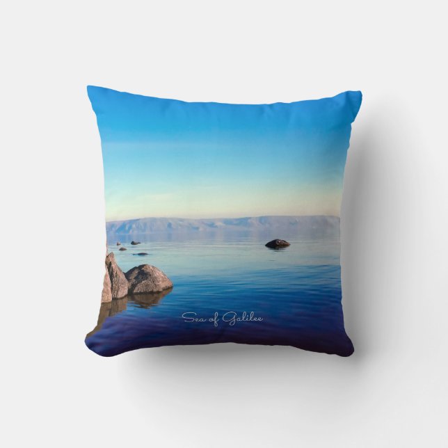 Sea of Galilee Throw Pillow (Front)