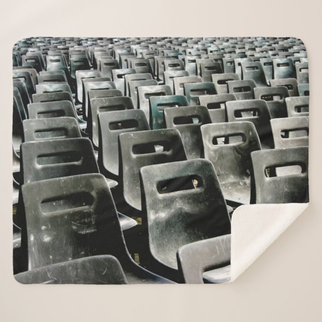 Sea of Gray Chairs Sherpa Blanket (Front (Horizontal))