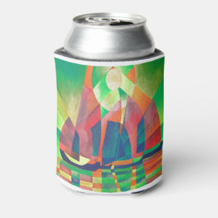 Sea of Green With Cubist Abstract Junks Can Cooler