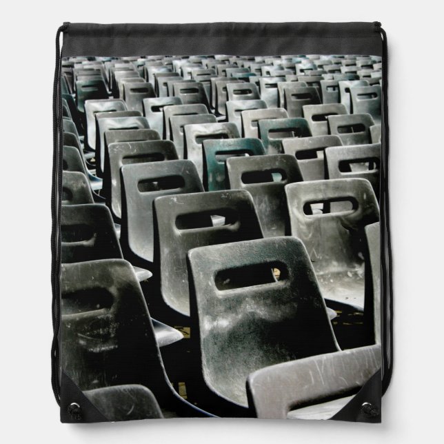 Sea of Grey Chairs Drawstring Bag (Front)