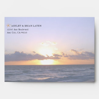 Sea of Love | Beach Sunset Starfish Wedding Envelope