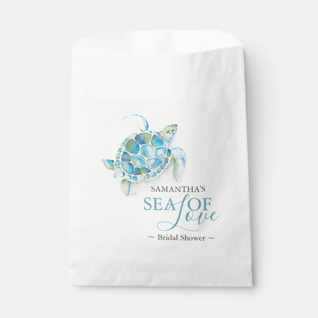 Sea of Love Bridal Shower  Favor Bag (Front)