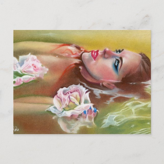 Sea of roses beauty mermaid postcard (Front)