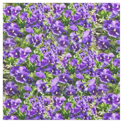Sea of Serenity: The Beautiful Purple Pansy Field Fabric