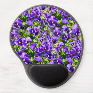 Sea of Serenity: The Beautiful Purple Pansy Field Gel Mouse Pad