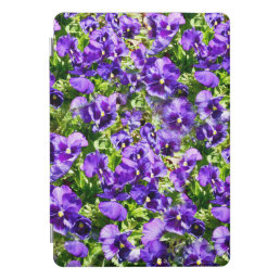 Sea of Serenity: The Beautiful Purple Pansy Field iPad Pro Cover