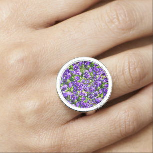 Sea of Serenity: The Beautiful Purple Pansy Field Ring