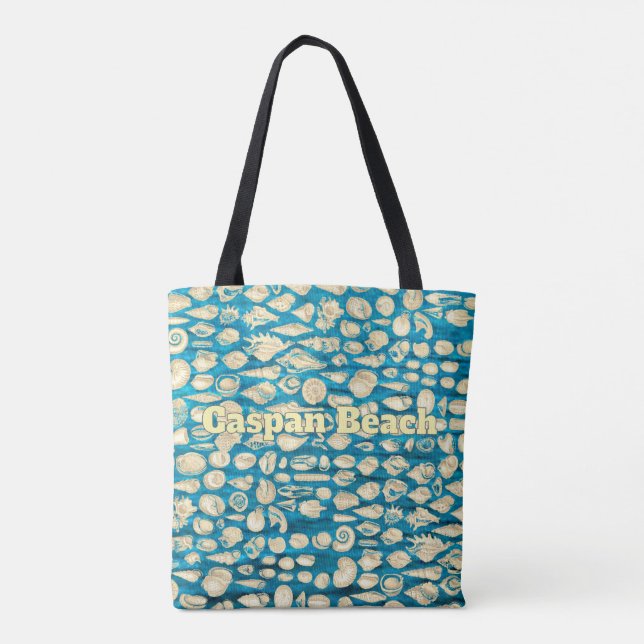 Sea of Shells -Blue Sea Personalized Tote Bag (Back)