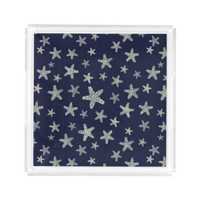 Sea Of Starfish Pattern Acrylic Tray (Front)
