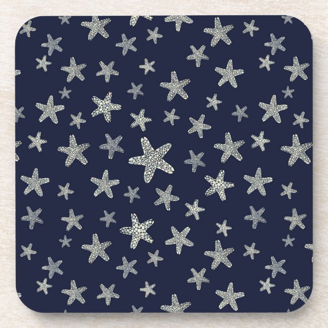 Sea Of Starfish Pattern Beverage Coaster (Front)