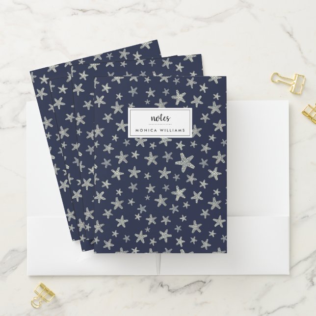 Sea Of Starfish Pattern Pocket Folder (In Situ)