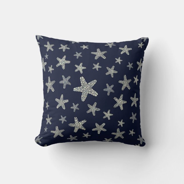 Sea Of Starfish Pattern Throw Pillow (Front)