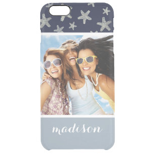 Sea Of Starfish Pattern Your Photo & Name Clear iPhone 6 Plus Case