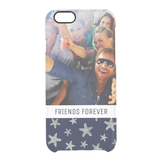 Sea Of Starfish Pattern | Your Photo & Text Uncommon iPhone Case (Back)