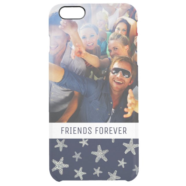 Sea Of Starfish Pattern | Your Photo & Text Uncommon iPhone Case (Back)