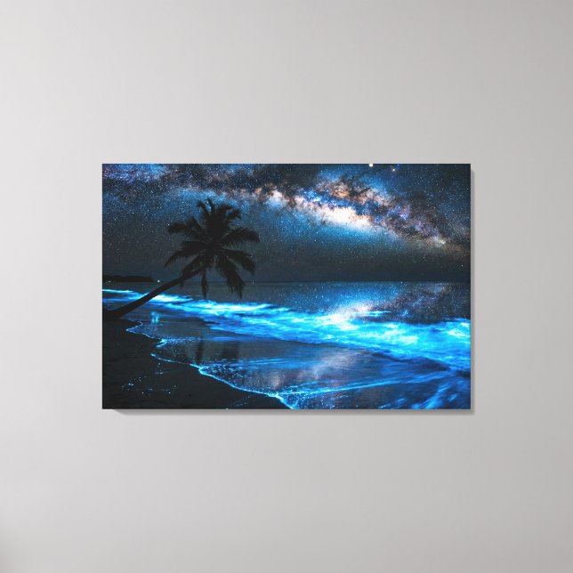 Sea of Stars Bioluminescence - Vaadhoo Maldives  Canvas Print (Front)
