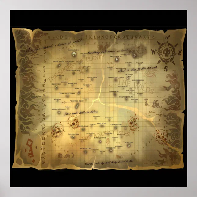 Sea Of Thieves Map Poster Zazzle