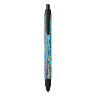 Sea of Waves Blue and Gold Mosaic Art Pen