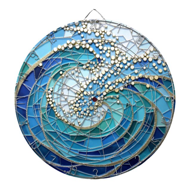 Sea of Waves Mosaic Art Dart Board (Front)