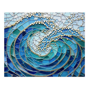 Sea of Waves Mosaic Art Poster