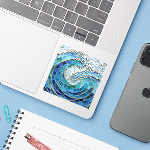Sea of Waves Mosaic Art Sticker